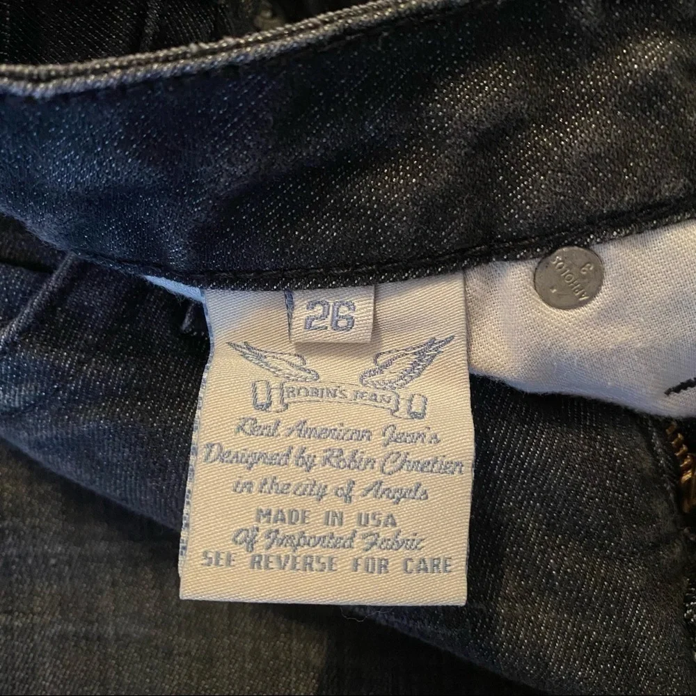 Robin’s Jean Angel Embroidered Leather Trim Bootcut Jeans - 26_5